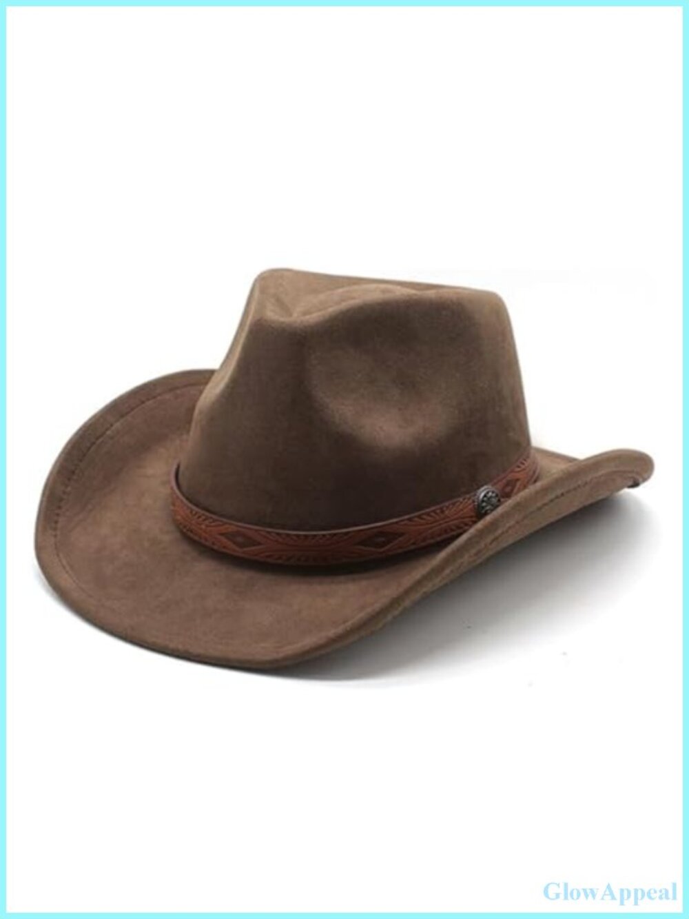 Unisex Wide Brim Suede Cowboy Hat Adjustable Lightweight